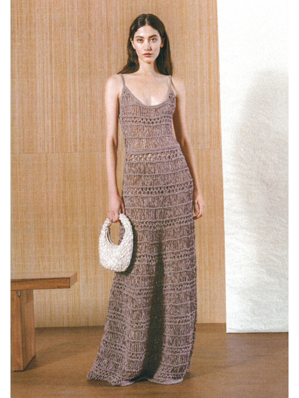 NWT Staud $695 Kingston Crochet Yarn Maxi Resort Summer Dress Sz S Desert Small